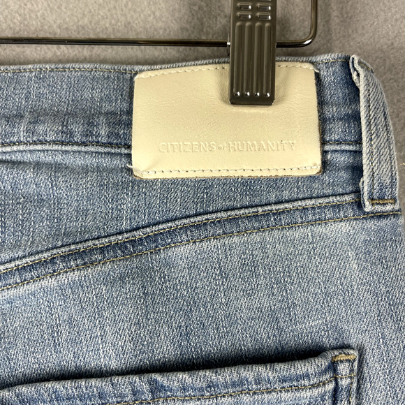 Citizens of Humanity Isola Crop Bootcut Jean Women 27 Blue Raw Hem Light Wash - Picture 12 of 16